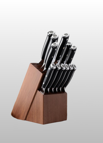 Slice Series 12-Piece Knife Set – High Carbon German Steel Blades with Ergonomic Pakkawood Handles, Magnetic Clasp Gift Box