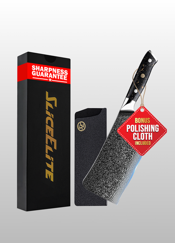 Elite Series 7-Inch Damascus Bone Cutting Knife – VG10 Steel Blade with Forged Carbon Fiber Handle Infused with Gold Leaf, Sheaths Option (Bone Cutting Knife)