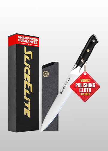 Slice Series 8-Inch Carving Knife – High-Carbon German Steel Brisket Knife with Ergonomic Pakkawood Handle & Polymer Blade Guard | Professional Kitchen Knives for Slicing Meat, Fruit, Vegetable & BBQ