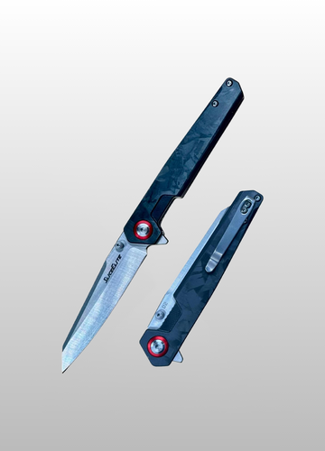 Carbón de Noche Folding Knife with Carbon Fiber Handle and D2 Steel Blade, Liner Lock, Premium Gift Box Included