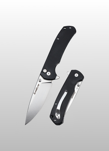 Coyote EDC Knife 3.5 Inch D2 Steel Drop Point Blade Black Micarta Handle Button Lock Stainless Steel Pocket Clip Lightweight Folding Knife for Everyday Carry Camping Hunting Outdoor Use