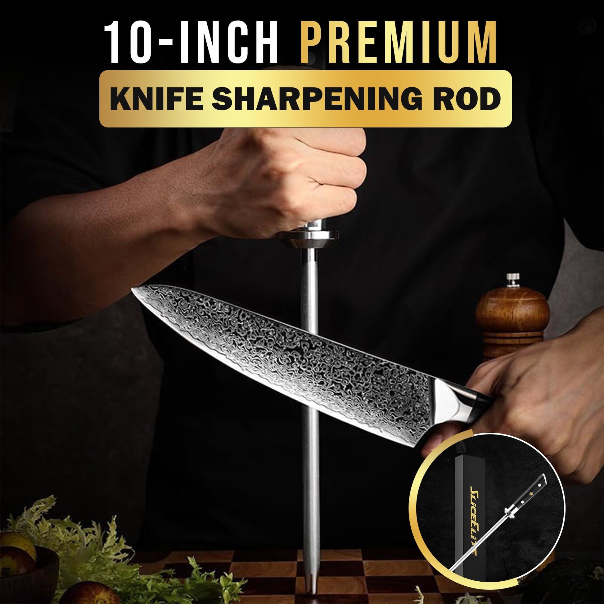 SliceElite Diamond Knife Sharpening Rod