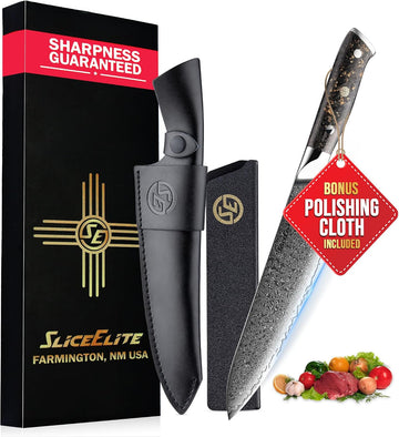 SliceElite 3.5-Inch Damascus Paring Knife VG10 Steel Carbon Fiber Handle