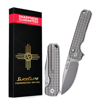 SliceElite Sentinel Titanium Stone Gray Folding Pocket Knife