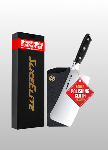 Slice Series 7-Inch Bone Cutting Knife – High Carbon German Steel, Pakkawood Handle | Meat Cleaver Knife & Chopper Butcher Knife with Durable Polymer Blade Guard | Meat Bone Cutter & Chopping