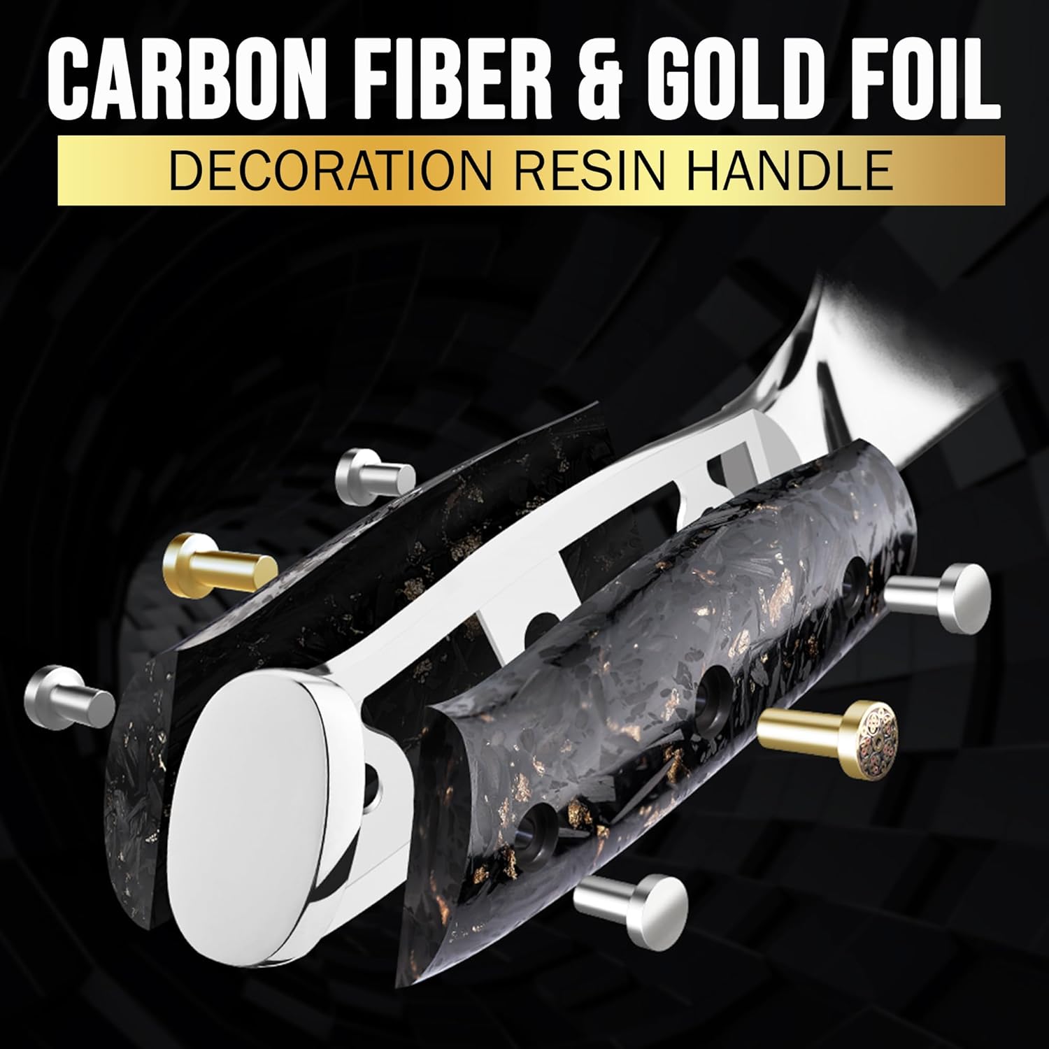 7-Inch Bone Cutting Knife Carbon Fiber and Resin Handle