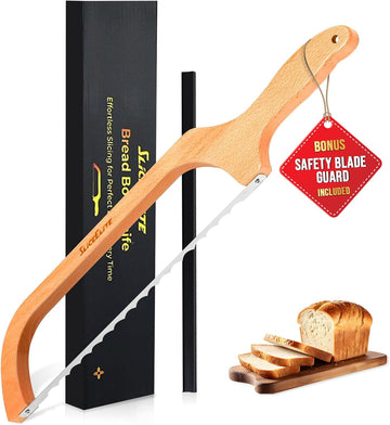 SliceElite Wooden Bread Bow Knife Serrated Bread Cutter