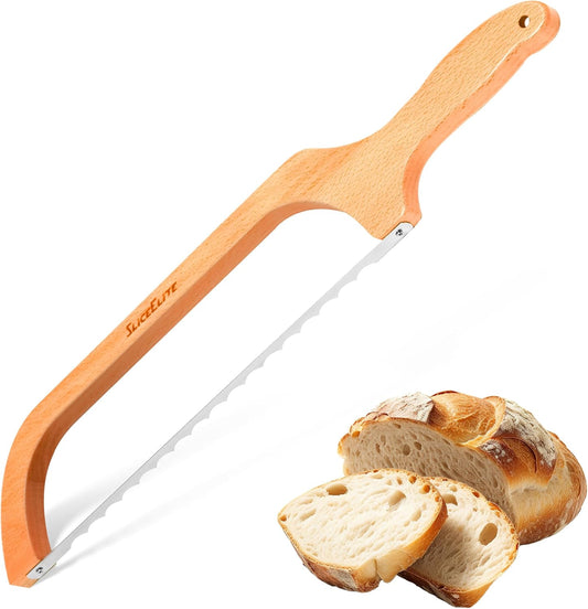 Bread Bow Knife, Precision Bread Cutter for Homemade Bread, Efficient Slicer for Sourdough & Other Homemade Bread, This Cutter is Perfect for Your Bread Slicing Needs & Beautiful Slices.