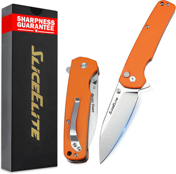 SliceElite 3.6 Inch Aztec Tiger EDC Knife D2 Steel Drop Point G10 Handle