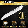 8-Inch Premium Bread Knife sharp va shaped blade close-up view