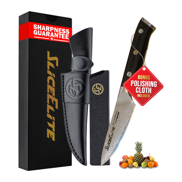 SliceElite 3.5-Inch Damascus Paring Knife VG10 Steel G10 Handle