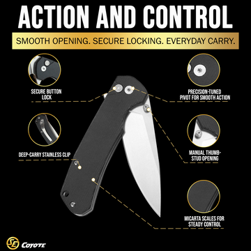 SliceElite 3.5 Inch Coyote EDC Knife D2 Steel Micarta Handle