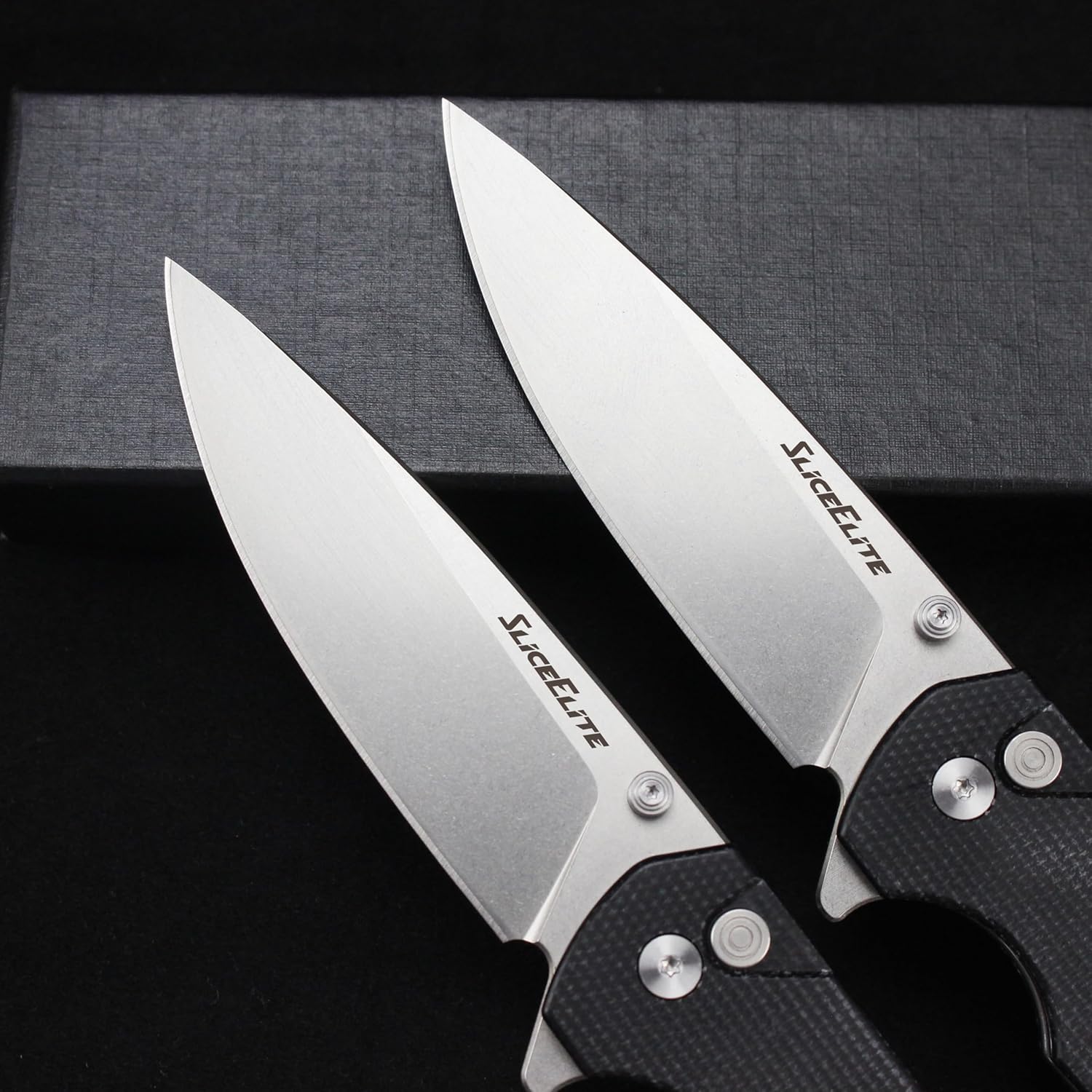 Blade Close Up View of Slice Elite Coyote Micarta EDC Knife