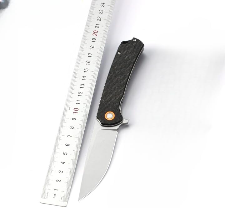 Compact 3.3″ D2 blade EDC knife with Ruler 📐 