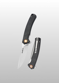 Carbon Fiber Over Steel Handle Button Lock Lightweight Everyday Carry Knife