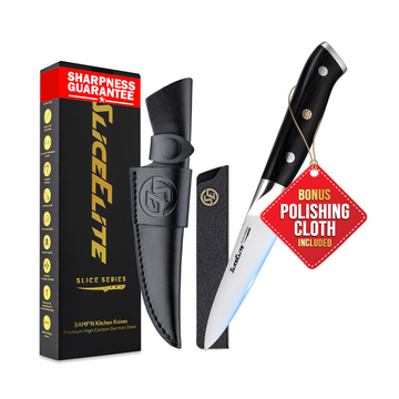 SliceElite 3.5-Inch Paring Knife German Steel Pakkawood Handle with Dual Sheath