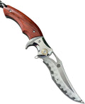 Fire Lotus Folding Knife, Cocobolo Wood Handle