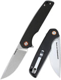 Foldable EDC knife with clip-drop blade and lightweight, strong handle