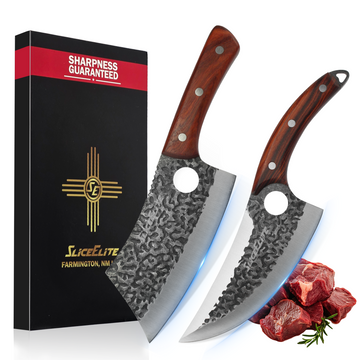 SliceElite 2-Piece Hand-Forged Butcher Knife Set