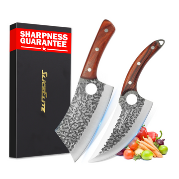 SliceElite 2-Piece Hand-Forged Butcher Knife Set