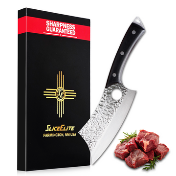 Meat Cleaver Heavy Duty Butcher Knife Full Tang Ebony Handle Meat Chopping