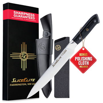 Slice Series 8-Inch Carving Knife with Leather Sheath