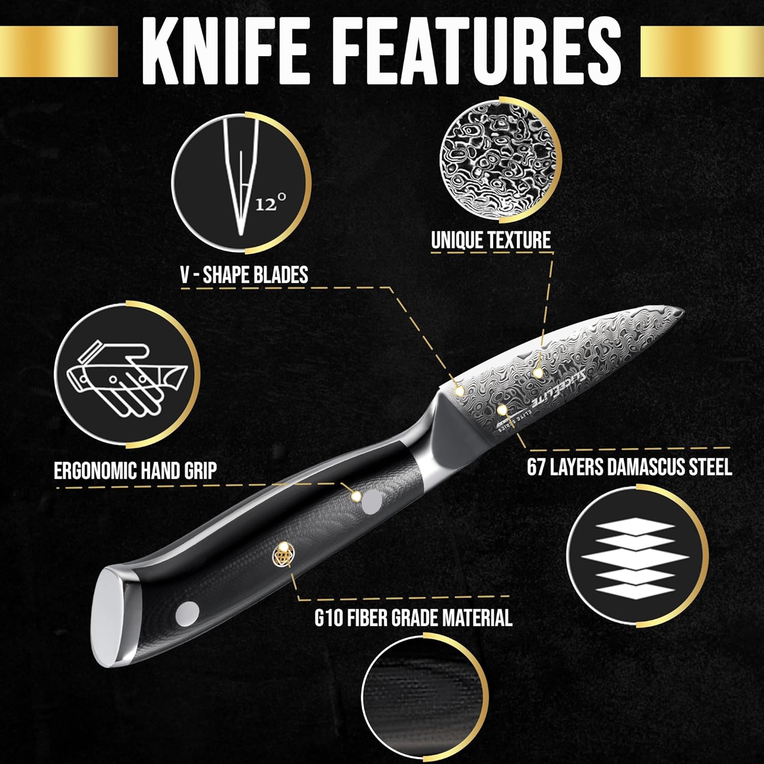 Knife Features of SliceElite 3.5-Inch Paring Knife