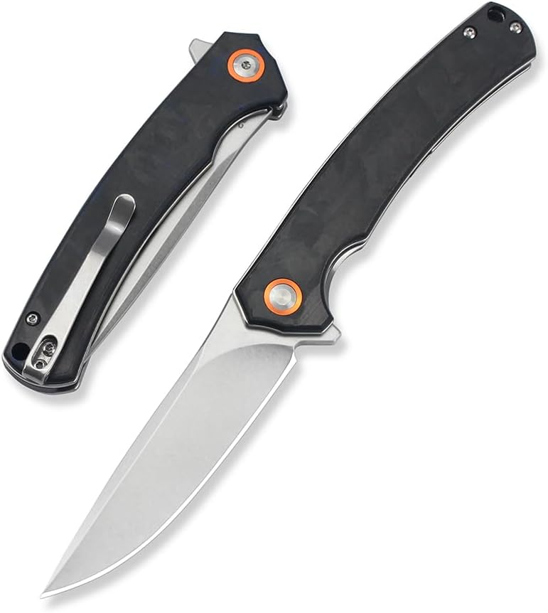 Lightweight EDC knife with 3.5 inch D2 steel drop point blade