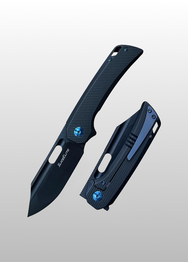 Mas Chingón EDC Knife 3.6 Inch M390 Steel Clip Point Blade with Black Titanium Coating Matte Black Titanium Handle Frame Lock Lightweight Premium Everyday Carry Knife