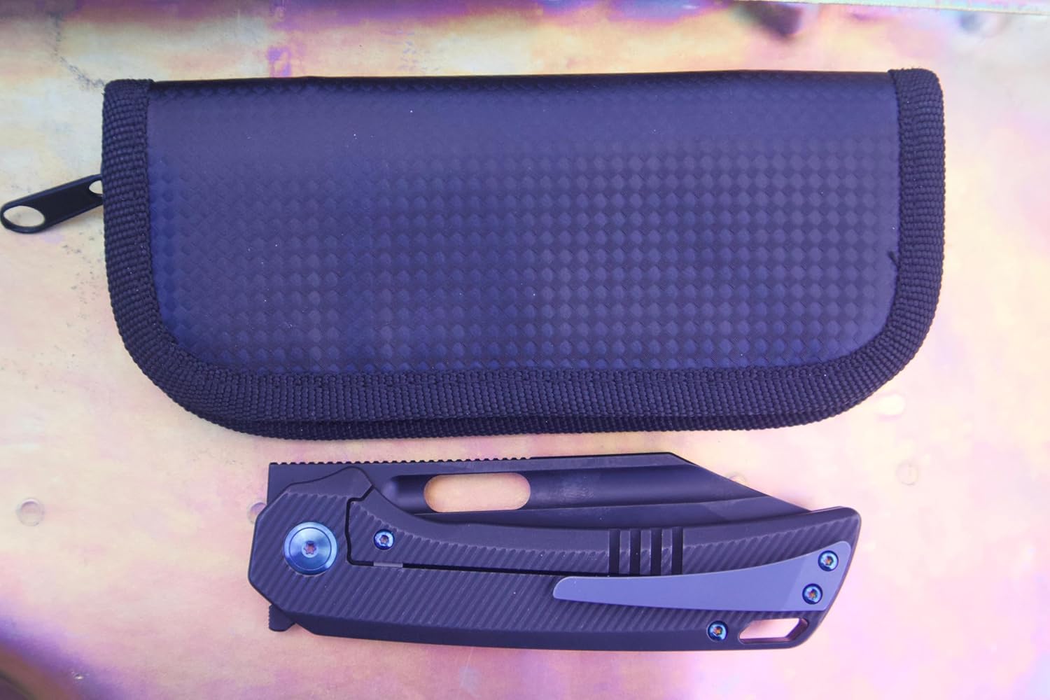 Mas Chingon EDC Knife Clip Point Matte Black closed view