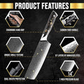 Product Features of SliceElite 7-Inch Nakiri Knife Damascus 
