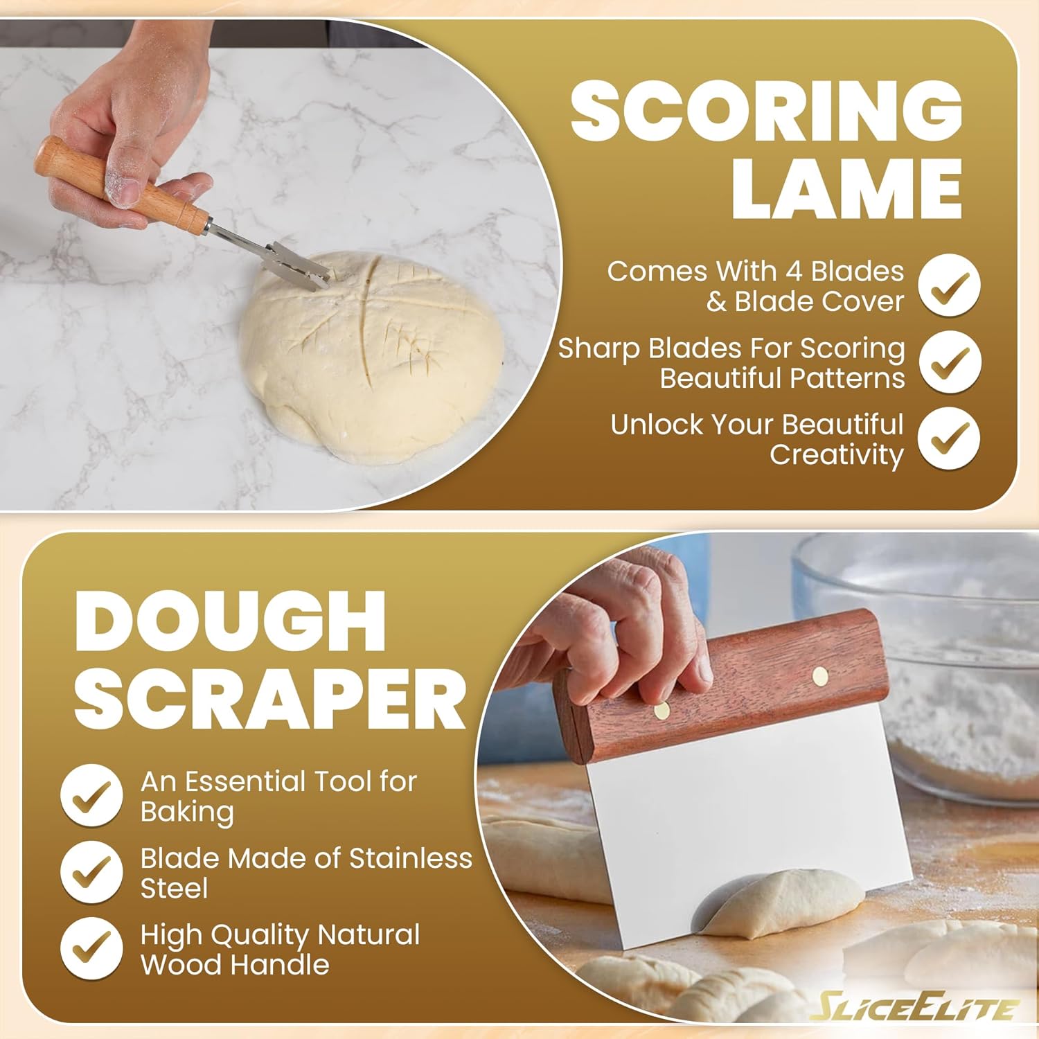 Quality and Feature of SliceElite Scoring Lame and Dough Scraper