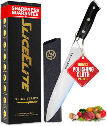 SliceElite 8-Inch Chef Knife German Steel Pakkawood Handle