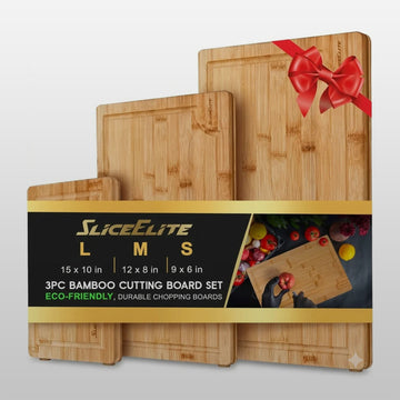 SliceElite Bamboo Cutting Board Set of 3