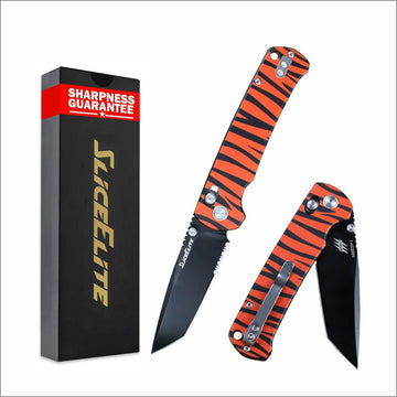 SliceElite Stinson Folding Knife 14C28N Tanto EDC Knife