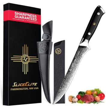 SliceElite 5.5 Inch Damascus Fillet Knife VG10 G10 Handle