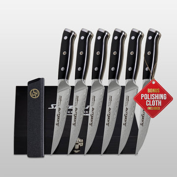 SliceElite Elite Series 6-Piece Steak Knife Set – 67-Layer Damascus
