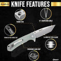 SliceElite 3.4 Inch Ghost EDC Knife D2 Steel Tanto Blade Knife Feature