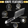 SliceElite 7-Inch Damascus Bone Cutting Knife Features