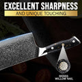 SliceElite 7-Inch Damascus Bone Cutting Knife VG10 Steel Carbon Fiber Handle With Brass Willow Nail