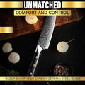 SliceElite 7-Inch Damascus Santoku Knife Showcasing Comfort and Control