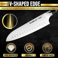 SliceElite 7-Inch Santoku Knife V-Shaped Edge Close-Up