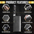 SliceElite 7 Inch Damascus Meat Cleaver VG10 Carbon Fiber Product Feature