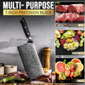 SliceElite 7-Inch Damascus Meat Cleaver without Leather Sheath