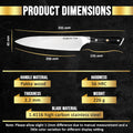 SliceElite 8-Inch Chef Knife German Steel Pakkawood Handle: Product Dimensions