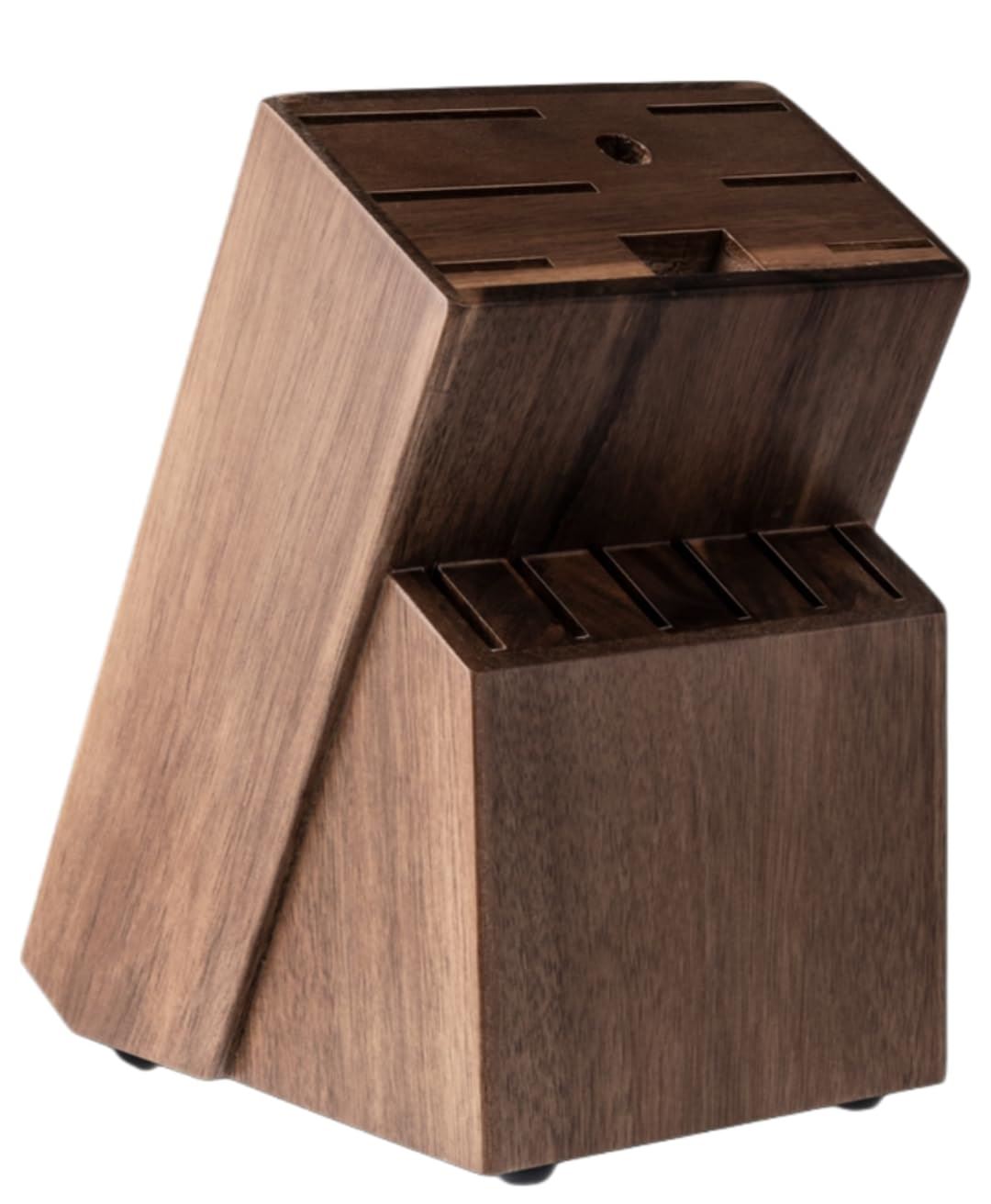 SliceElite Acacia Wood Knife Block – 12 Slot Universal Wooden Knife Holder & Organizer


