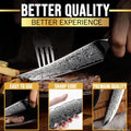 SliceElite Damascus Steak Knife Sharp Blade Close-up view