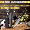 SliceElite Full Knife 3.5-Inch Damascus Paring Knife Dimensions