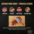 Heritage Forge Series Cleaver Sliced Meat one SliceElite Wooden Cutting Board
