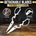 SliceElite Heavy Duty Kitchen Scissors Stainless Steel Shears All Purpose Cutter with Nutcracker Bottle Opener Can Opener Detachable Blade Kitchen Shears for Food Vegetable Cutter Poultry Utility Tool